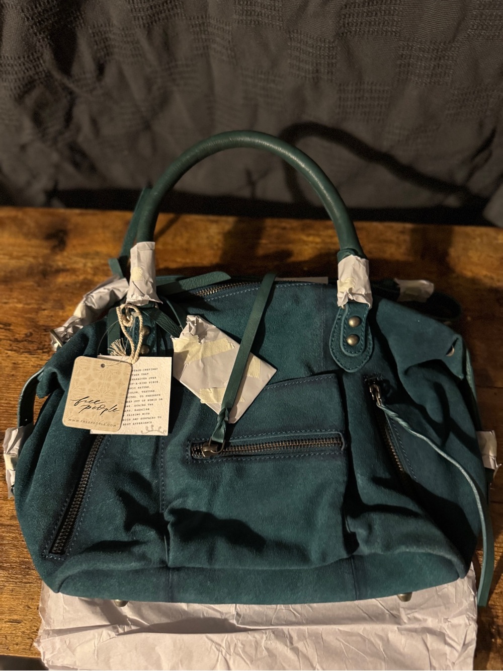 We the people Emerson tote mini Suede in Forest Green - Picture 6 of 10